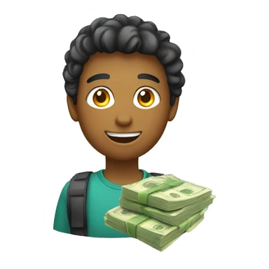 A student and money sticker
