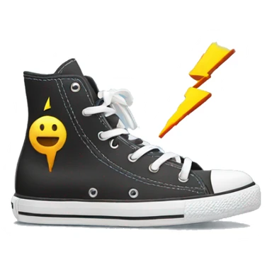 shoes with lightning bolts sticker