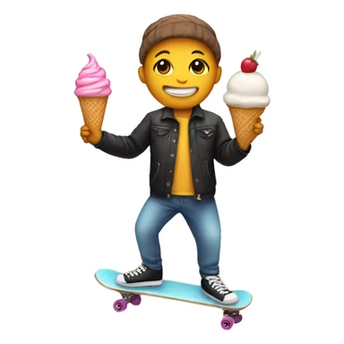 skater with ice cream sticker