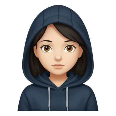 girl with a hood on with dark hair sticker