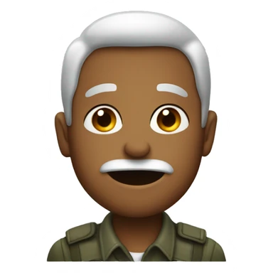 Man biting lip and saluting  sticker