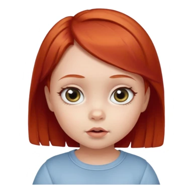 red hair baby girl big eyes short hair sticker
