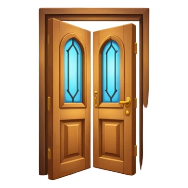 open door with a shining interior sticker