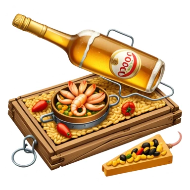 mouse trap with a beer and a paella sticker