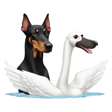 swan and doberman sticker