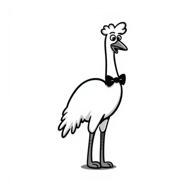 An ostrich sticker