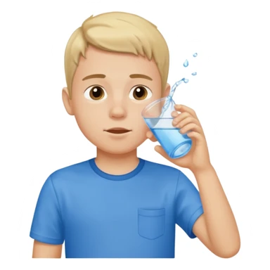 boy drinking water sticker