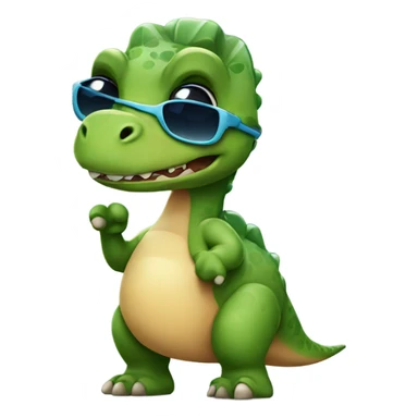 Cute little Dino wearing sunglasses sticker
