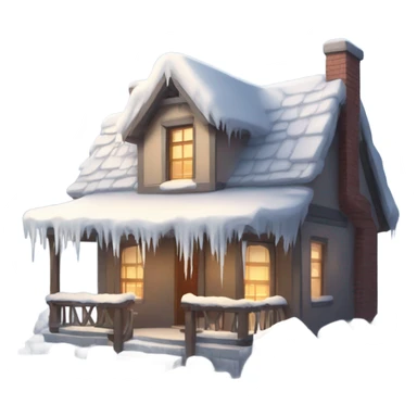Home with snow sticker