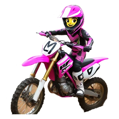 Girl moto cross pink sticker