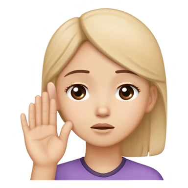 Saying sorry while holding ear sticker