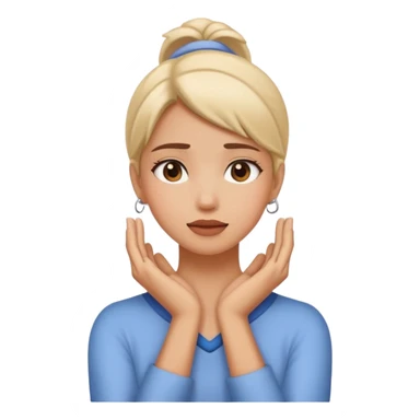 girl holding her hands on ger neck with this face 🤪 sticker