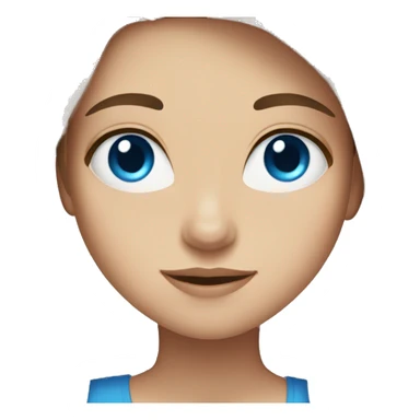 Girl with long brown hair and blue eyes sticker