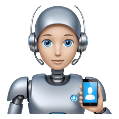 artificial Inteligence robot that is working in customer care and checking social media sticker