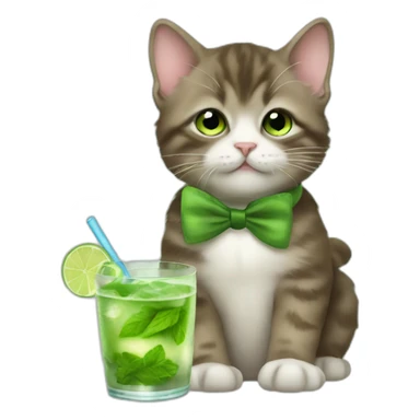 baby sherlock holmes cat drinking mojito sticker