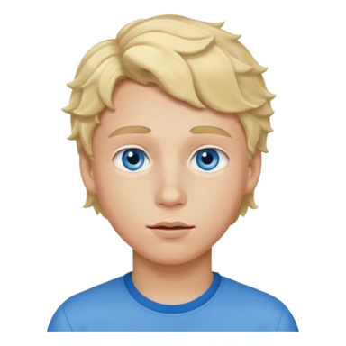 Teenage boy with blue eyes, blonde wavy hair and thick lips sticker