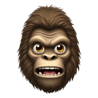 realistic portrait a scared Sasquatch  sticker