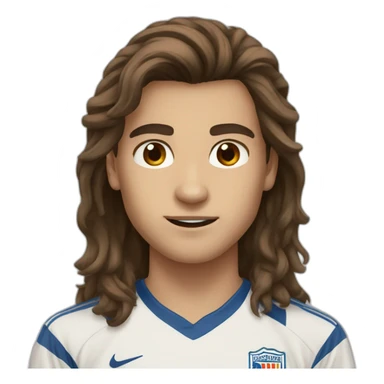 soccer boy brown long hair brown eyes sticker