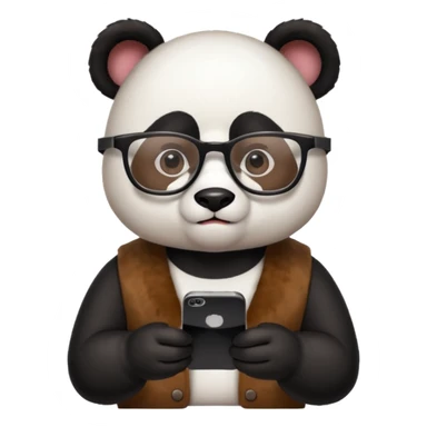 a panda who works as social media manager sticker