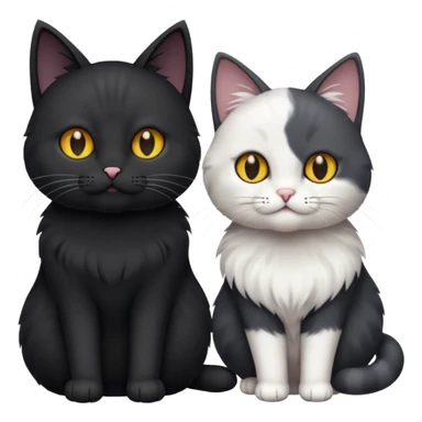Two cats one black one grey and white sticker