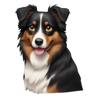 Black and tan Australian shepherd dog mostly black sticker