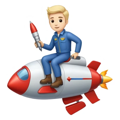 Elon musk riding a rocket sticker
