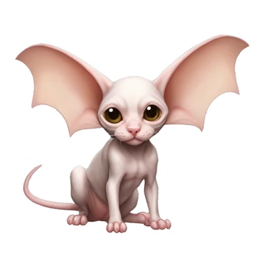 Cute Bat-Winged Sphynx-Rat-Mouse-Hybrid full body sticker