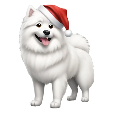 samoyed standing with a santa hat sticker