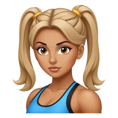 Strong gym girl, makeup, hairstyle sticker