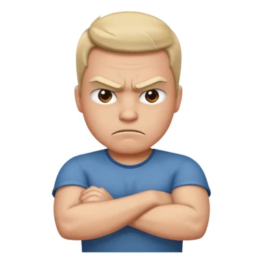 Angry face with arms crossed sticker