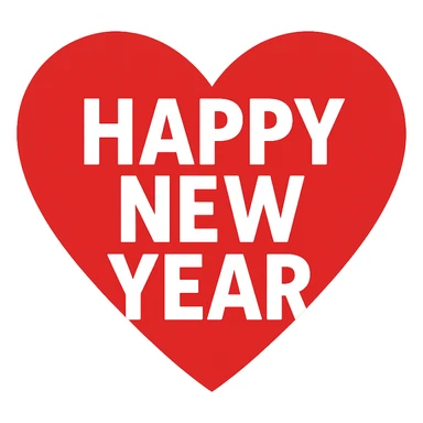 New year heart, remove background sticker