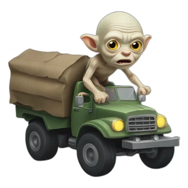 gollum driving truck sticker