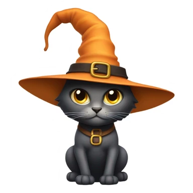 Cat with a witch hat and super strong legs sticker