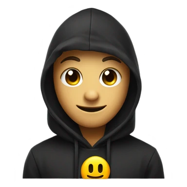 Smiley emoji with sigma face and a black hoodie  sticker
