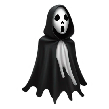 Ghost face maniac Black cloak, white mask film scream sticker