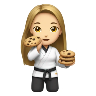 Jujitsu girl eating a cookie sticker