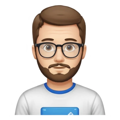 a bespectacled man who works for a tech company sticker