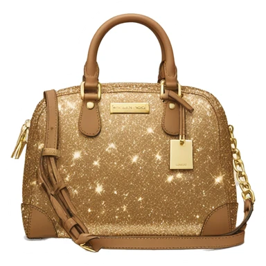 Realistic tan glitter Michael Kors satchel purse.  sticker