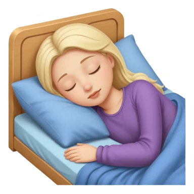 Girl sleeping in bed sticker