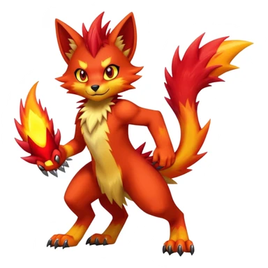 Edgy colorful anthro fursona Fakemon sticker