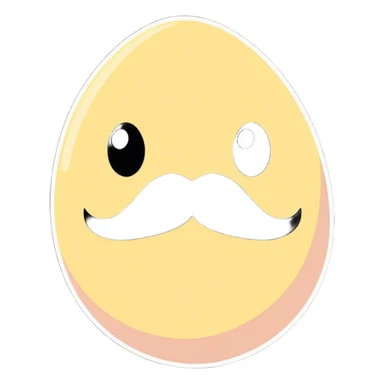 Egg with a mustache sticker