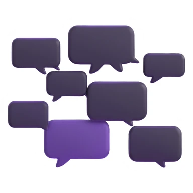 multiple chat bubbles connected together in a group conversation sticker