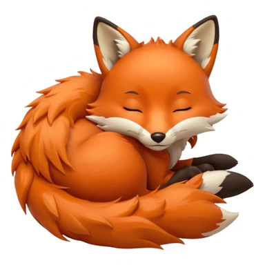 a sleeping fox  emoji sticker