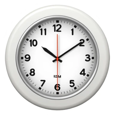 wall clock showing 8 am sticker