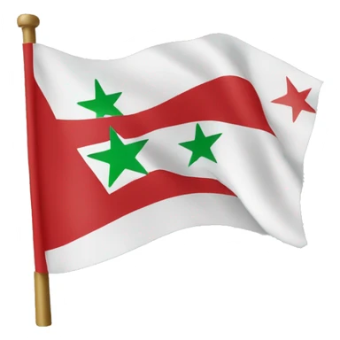 Independent free Syria flag with 3 red stars in the middle sticker