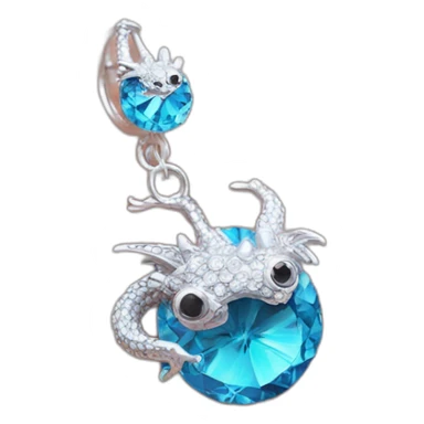 dragon cute crystal earing sticker