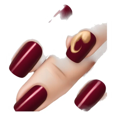 Painting nails in dark red sticker