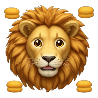 Lion en peluche qui mange des nuggets sticker
