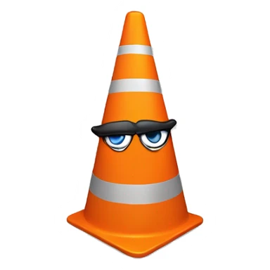 Human with orange trafic cone in front of his eyes sticker