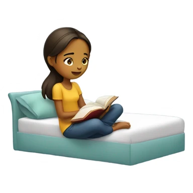 Girl reading on bed sticker